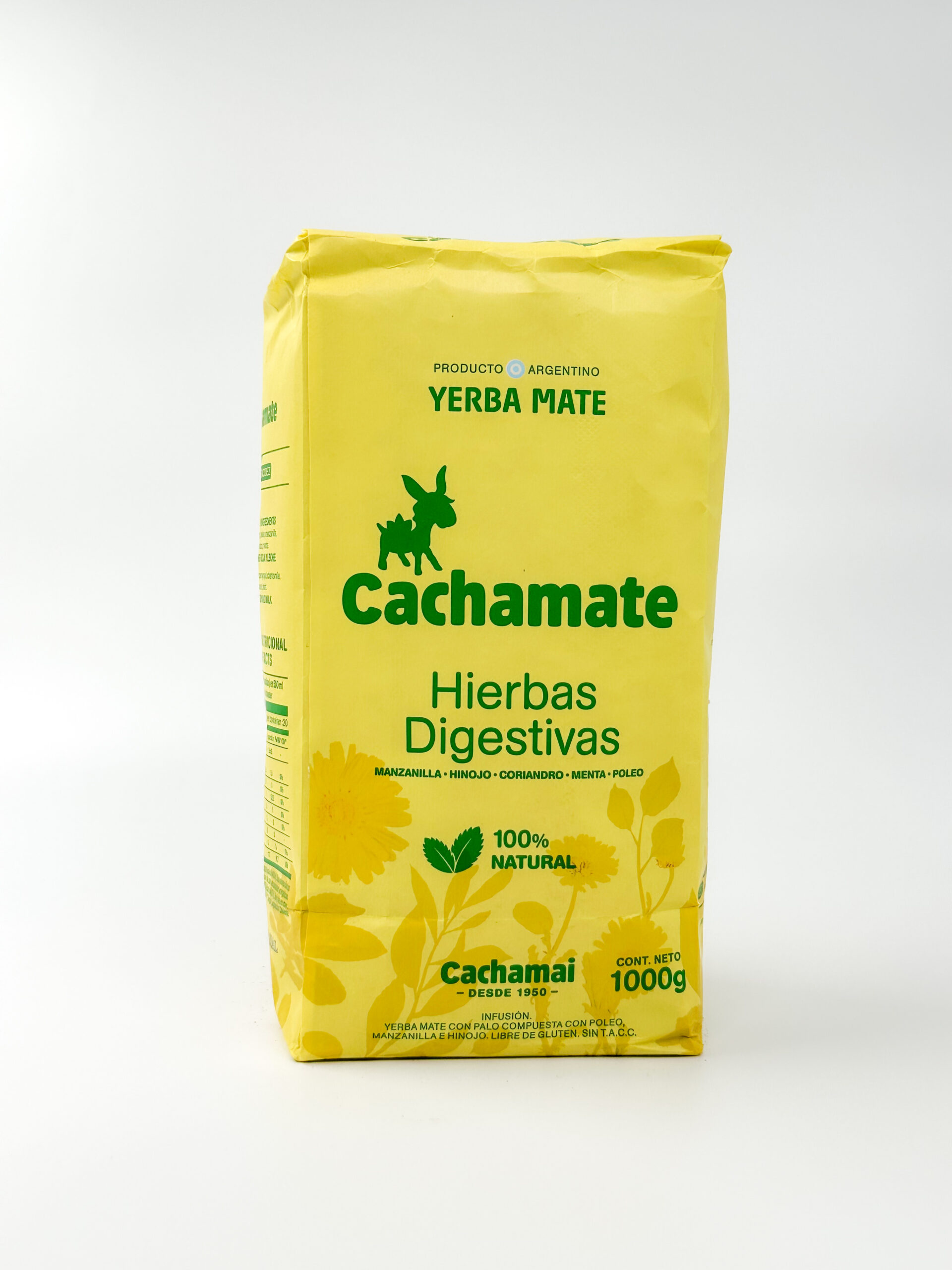 Yerba Mate Cachamate Amarilla hierbas digestivas 500g